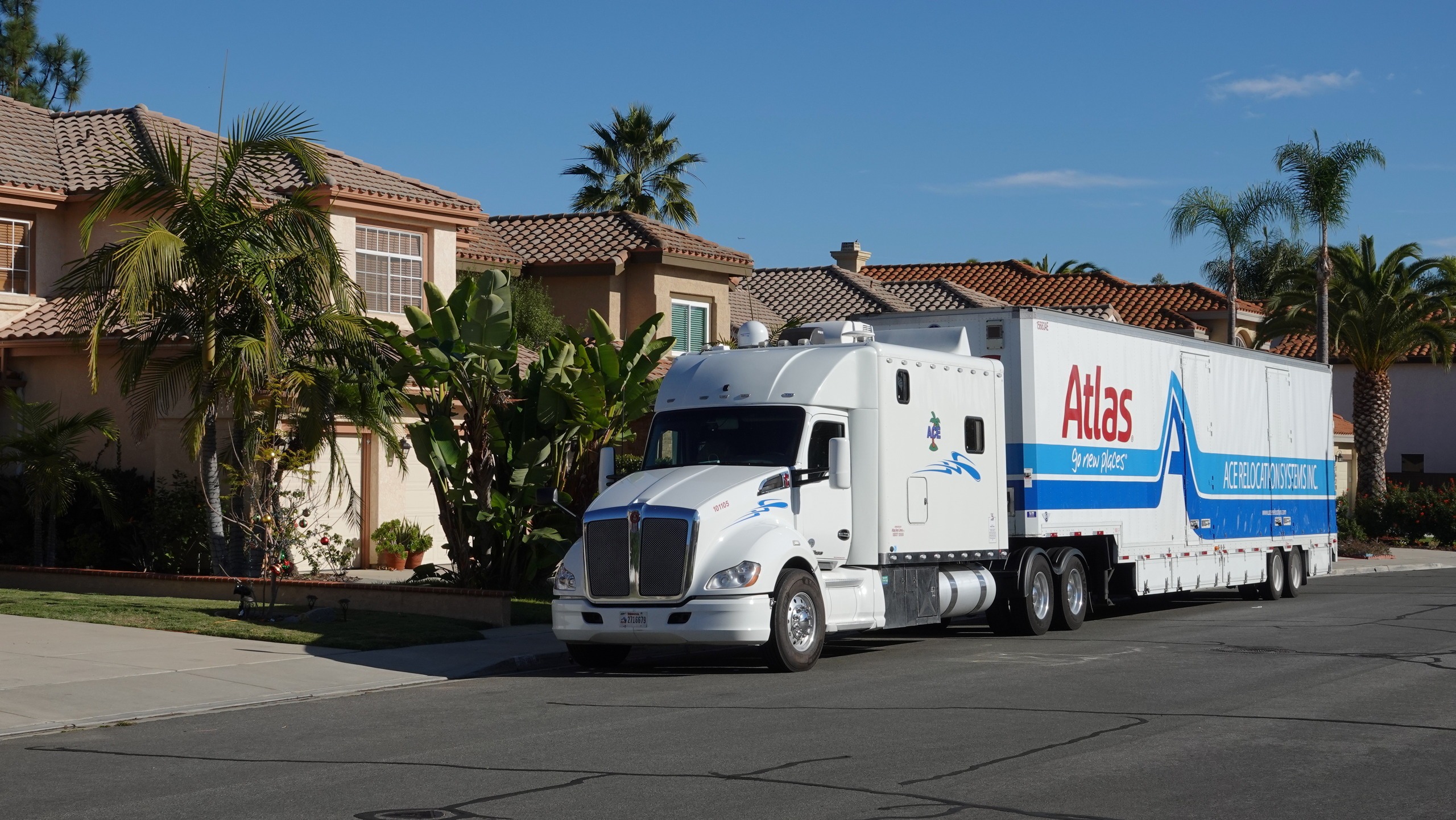 Large moving truck helping family PCS